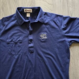 Vtg Antigua Doral Ryder Open Golf Polo Navy Blue Men's Size L Chest Pocket